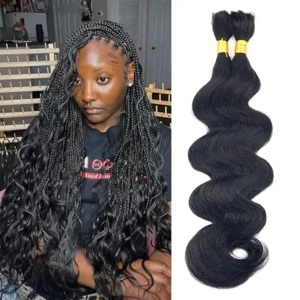 Body Wave Braid Hair Bulk 100% Human Hair Extensions Bulk for Braiding 100g