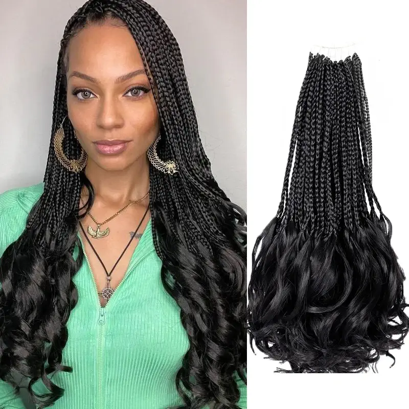 Crochet French Curls Human Hair Crochet Boho Box Braids