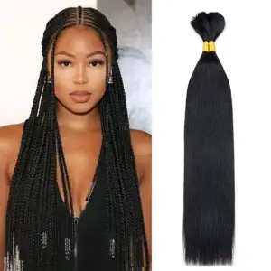 Straight Braid Hair Bulk 100% Human Hair Extensions Bulk for Braiding 100g