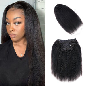 Kinky Straight Clip In Hair Extensions